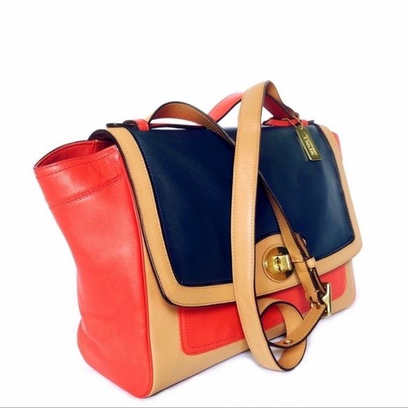 Coach Large Leather Satchel/ Shoulder Bag - Picture 6 of 9